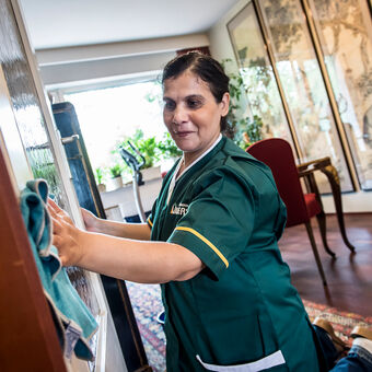 Poetshulp kuist deur